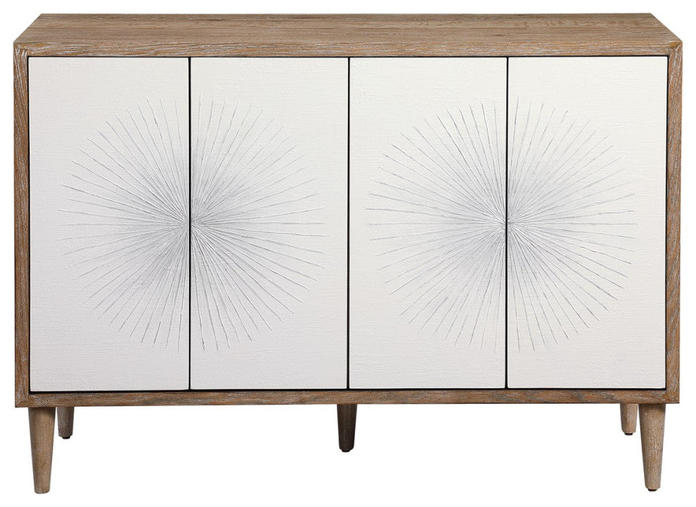 Uttermost Dani 4 Door White Cabinet 25084
