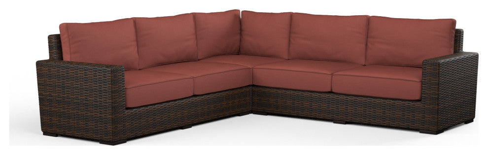 Montecito Red Cushions Sectional Outdoor Sofa