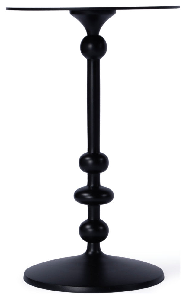 Zara Outdoor Distressed Round Iron Pedestal End Table