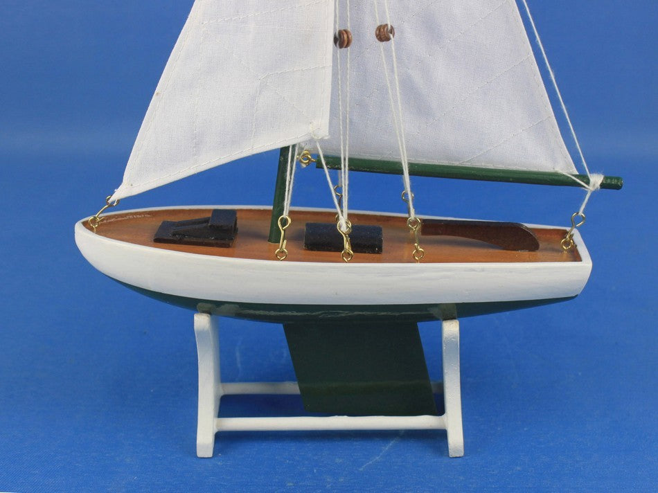 It Floats, Floating Sailboat Model Decorative, Green, 12"