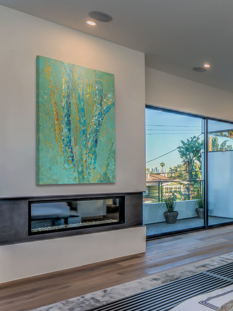 "Tree Mist One" Painting Print on Canvas by Julie Joy
