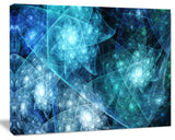 Blue Rotating Polyhedron, Abstract Canvas Art Print, 20x12