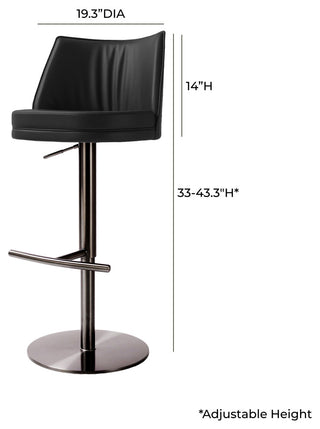 Gala Black Vegan Leather on Adjustable Stool