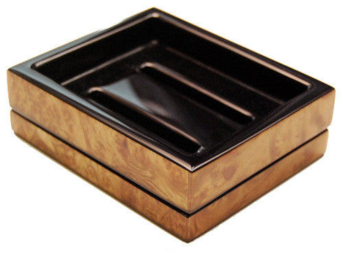 Walnut Burl Inlay Lacquer Soap Dish