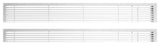AG20 Series 6"x 42" Right Door Solid Aluminum Fixed Bar, White-Gloss