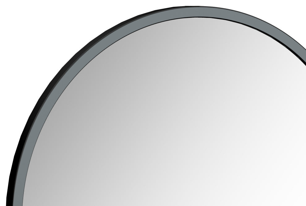 Halcyon Black 28 Framed Round mirror