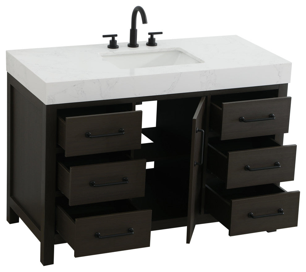 Home Living 48" Single Bathroom Vanity, Mocha Brown
