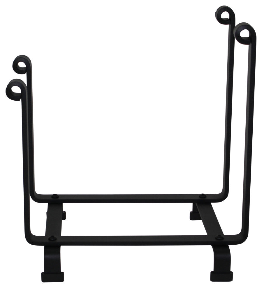 Handcrafted Indoor & Outdoor Hearth Fireplace Log Rack Black