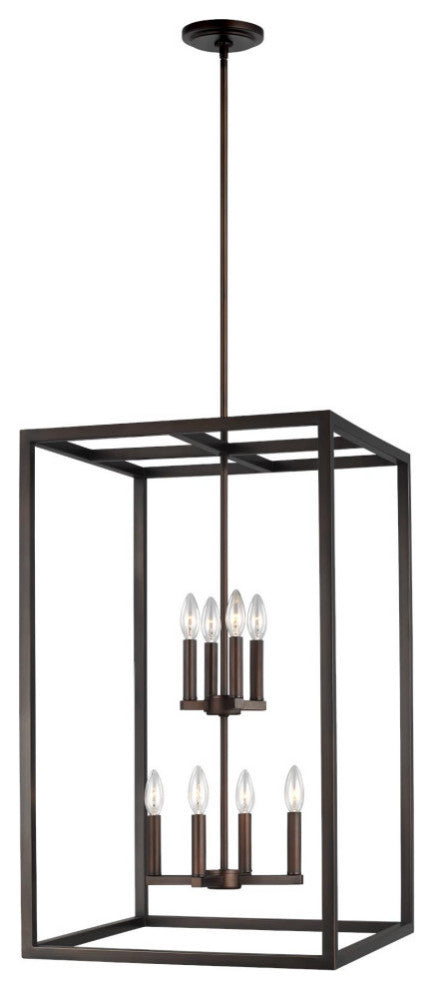 Moffet Street Large 8-Light Hall/Foyer, Burnt Sienna