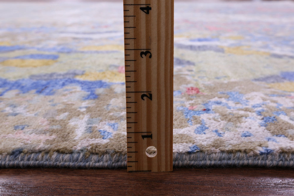 Abstract Wool and Silk Hand Knotted Rug 8' 1" X 10' 1" Q12094