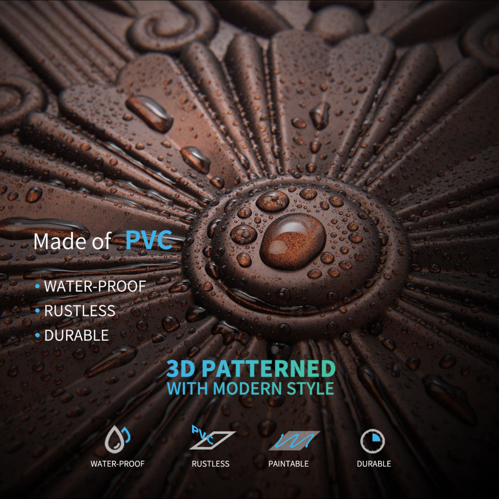 Art3d Drop Ceiling Tiles, Lay in/Glue up Ceiling Tiles, 2'x2' Plastic Sheet, Antique Copper