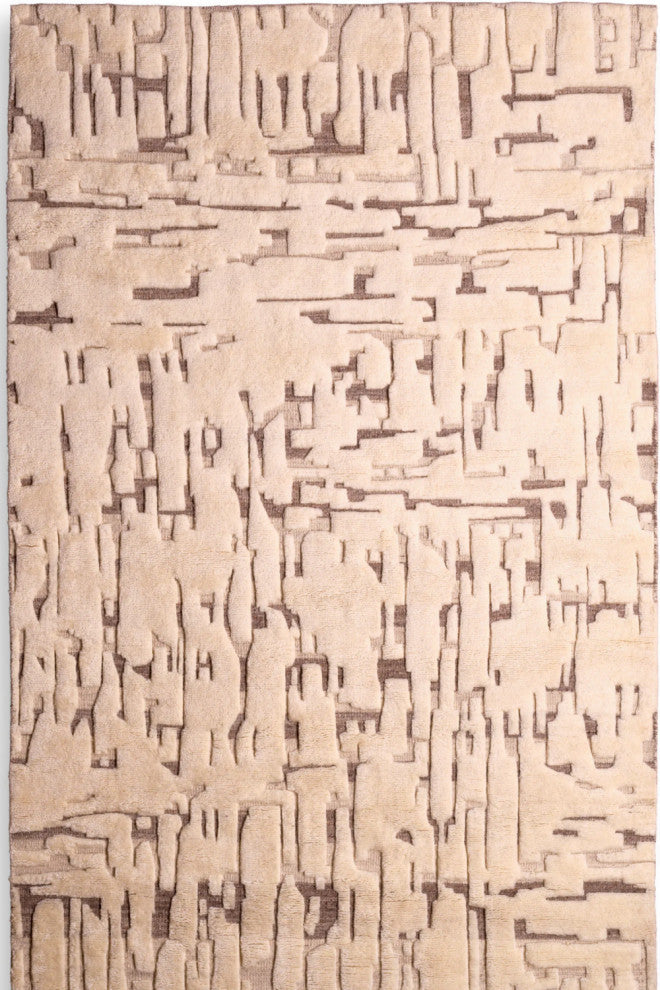 Knotted Cream Wool Carpet, Eichholtz Eminence, 10' X 13'