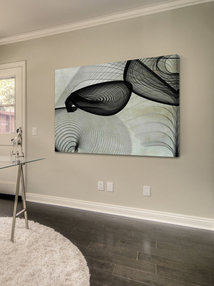 "Abstract Black and White 22-15-51 v2" Painting Print on Canvas by Irena Orlov