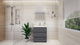 Alston 30" Free Standing Modern Vanity, High Gloss Gray, Glossy White Top