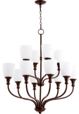 Quorum Richmond 12 Light 34" Chandelier, Oiled Bronze