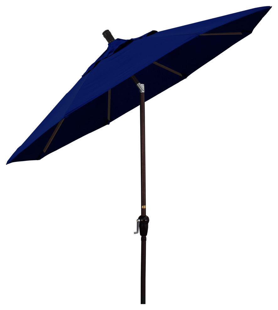 9' Aluminum Umbrella Auto Tilt Bronze, True Blue