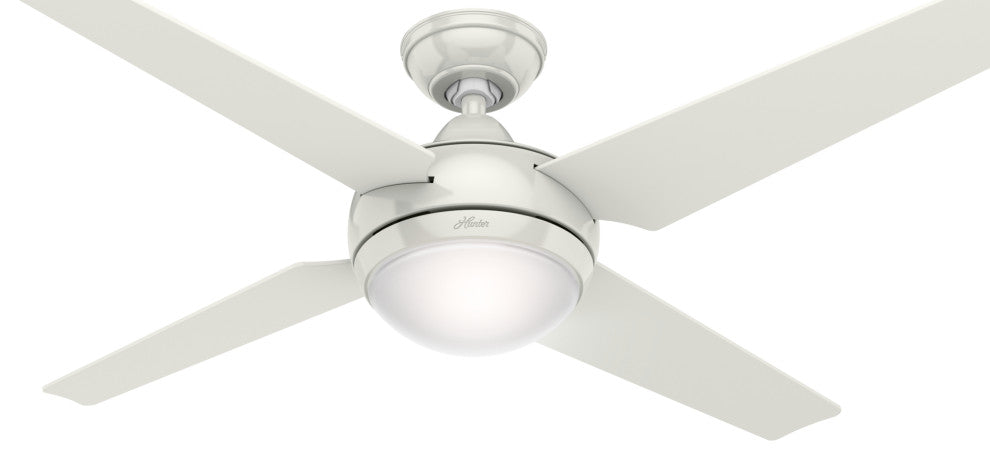 Hunter Fan Company Sonic Ceiling Fan With Light and Handheld Remote, White