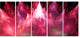 Red Fractal Crystals Design, Abstract Canvas Art Print, 60"x28", 5 Panels