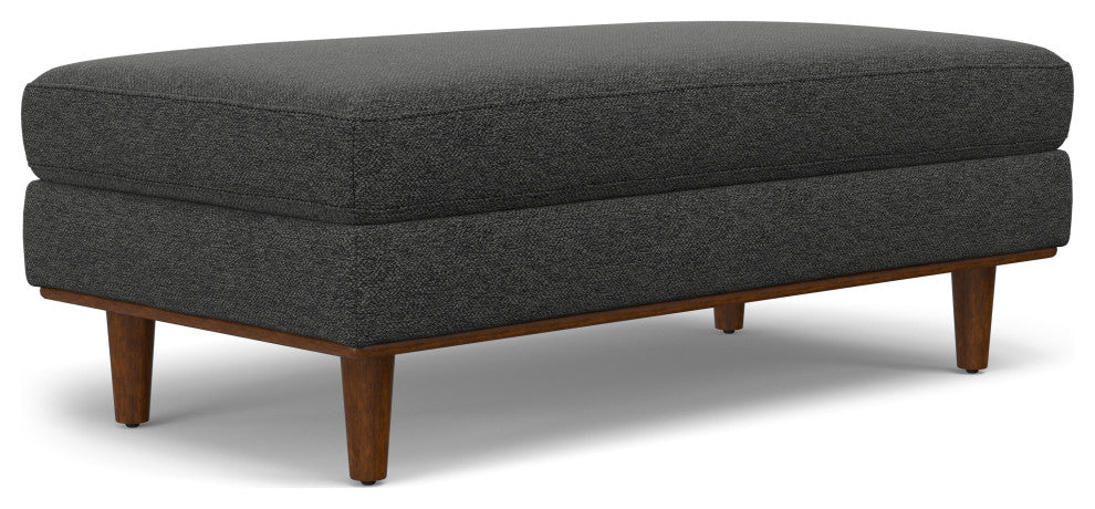 Morrison Large Rectangular Ottoman, Charcoal Grey, 49"