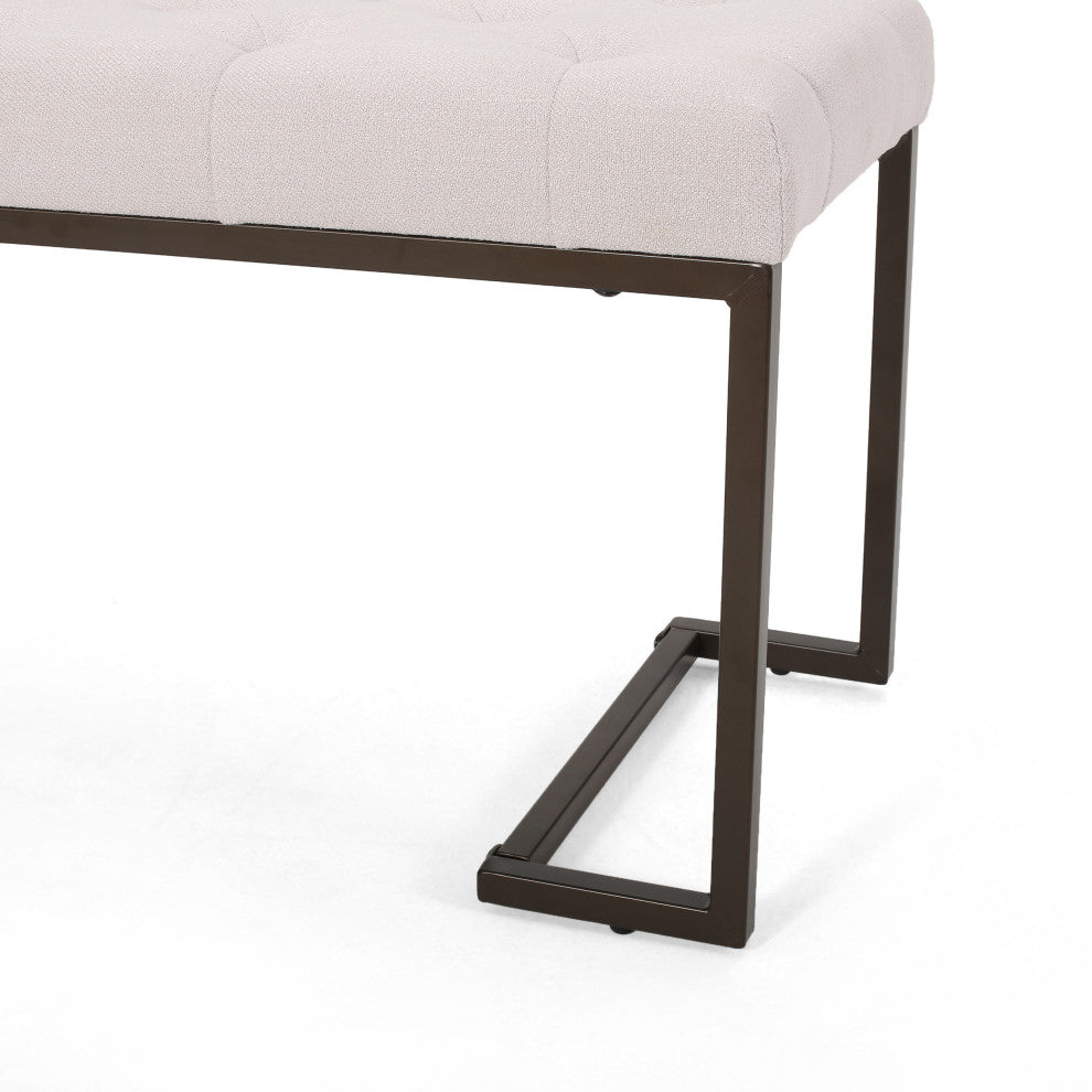 Gladys Modern Fabric Bench, Beige