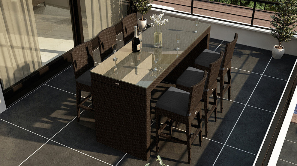 Arden 7 Piece Bar Set, Canvas Charcoal