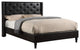 Elegant Platform Bed, Brown Faux Leather Upholstery & Tufted Headboard, Full