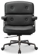 Lobby Mid Back Computer Office Desk Chair, Black Chrome&black