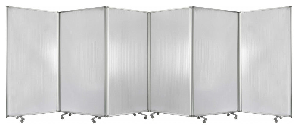 HomeRoots 106" x 1" x 71" White, Metal and PVC Resilient Screen