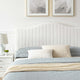 Tufted Platform Bed Frame, Full Size, Velvet, White, Modern Contemporary