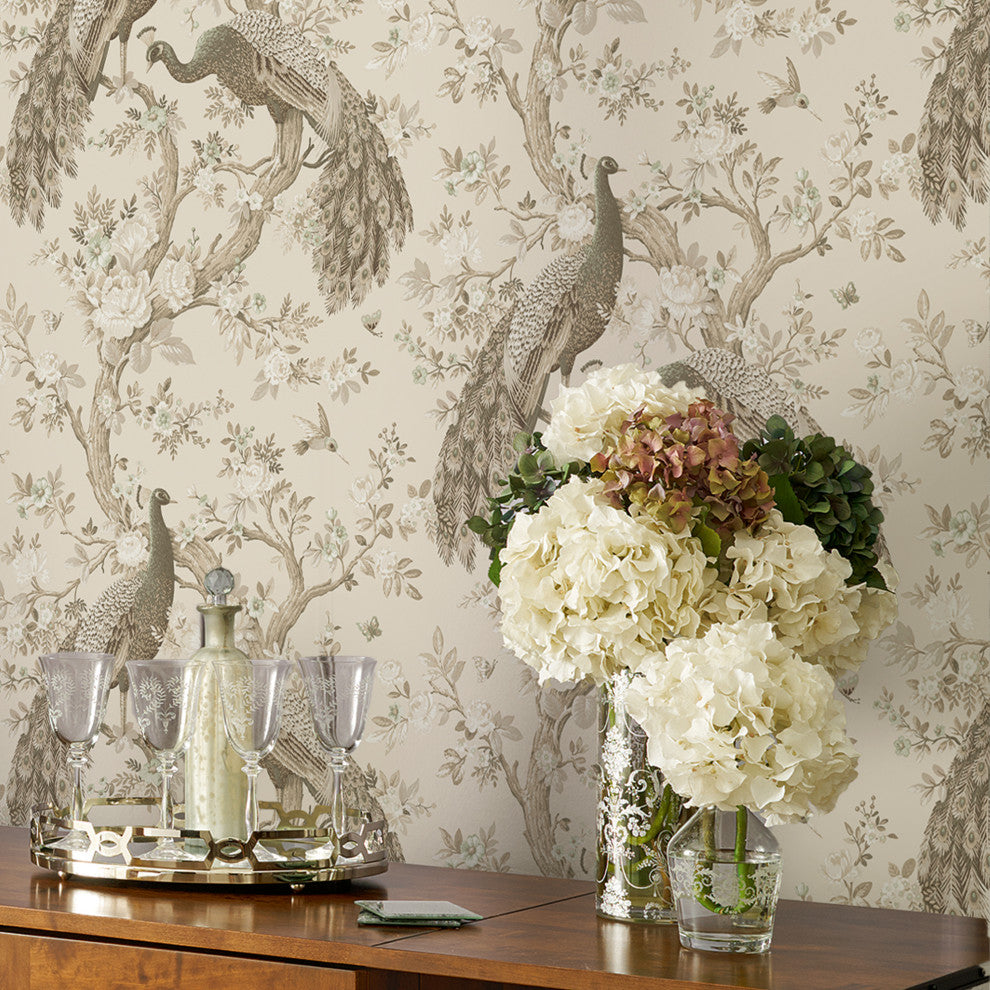 Laura Ashley Belvedere Wallpaper, Soft Truffle