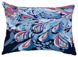 Boho Splash 14"x20" Decorative Abstract Outdoor Throw Pillow, Blue