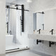 VIGO Elan Hart 56" to 60" W x 76" H Frameless Sliding Shower Door, Matte Black, Clear Glass