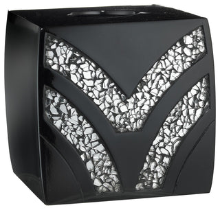 Popular Bath Sinatra Black Bath Accessories Tissue Box - 6"H x 6"W x 6"D
