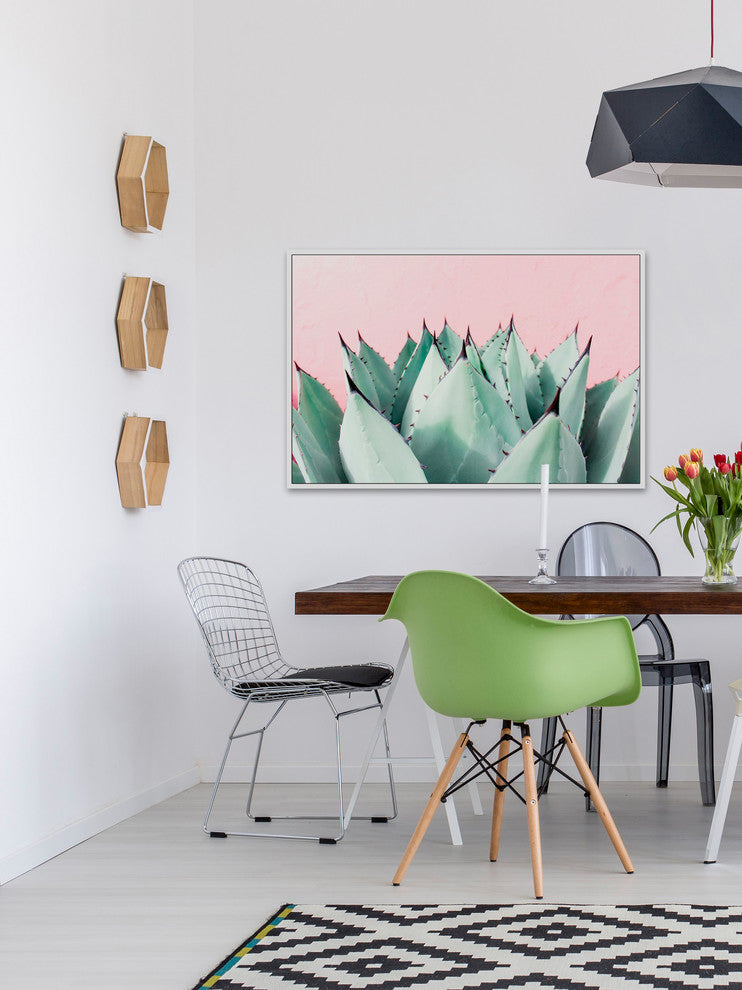 "Sweet Succulents" Floater Framed Painting Print on Canvas, 45"x30"