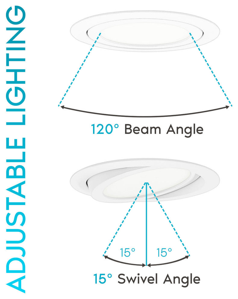 Luxrite 4" Gimbal LED Recessed Light 5 CCT 12W 950LM Dimmable 4-Pack