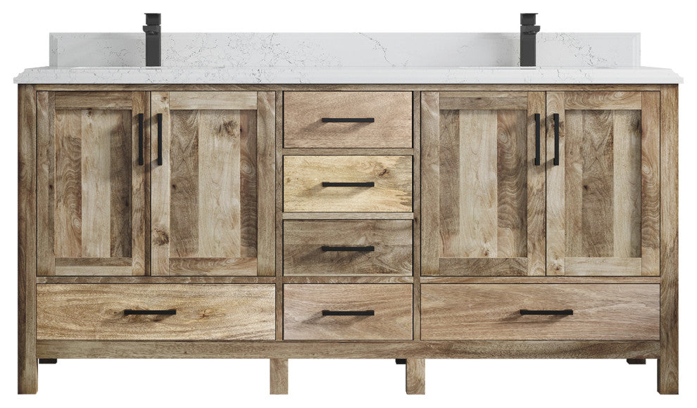 Malibu Mango 72 Double Sink Bath Vanity in Natural 1.5" Empira Quartz