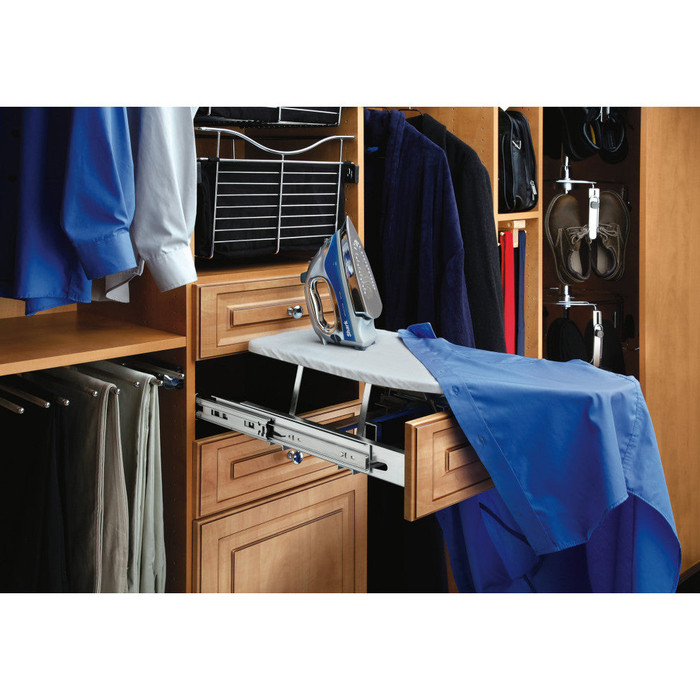 Closet Pullout Ironing Board Silver Rev-A-Shelf CIB-16CR