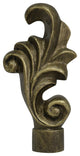 Loire Lamp Finial, 3" Tall, Antique Gold, Single