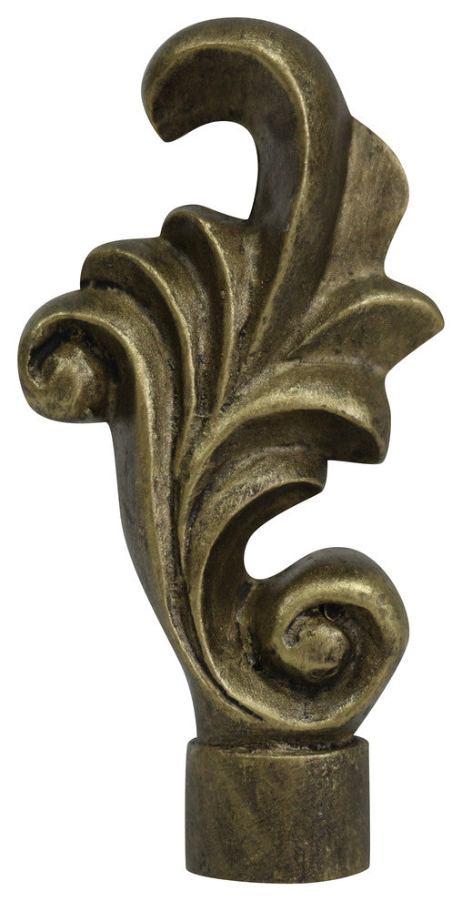 Loire Lamp Finial, 3" Tall, Antique Gold, Single