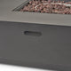 Jasmine Outdoor 50,000 BTU Square Fire Pit, No Tank Holder, Dark Gray