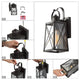 LNC 1-Light Modern Farmhouse Black Outdoor Wall Light With Glass Shade