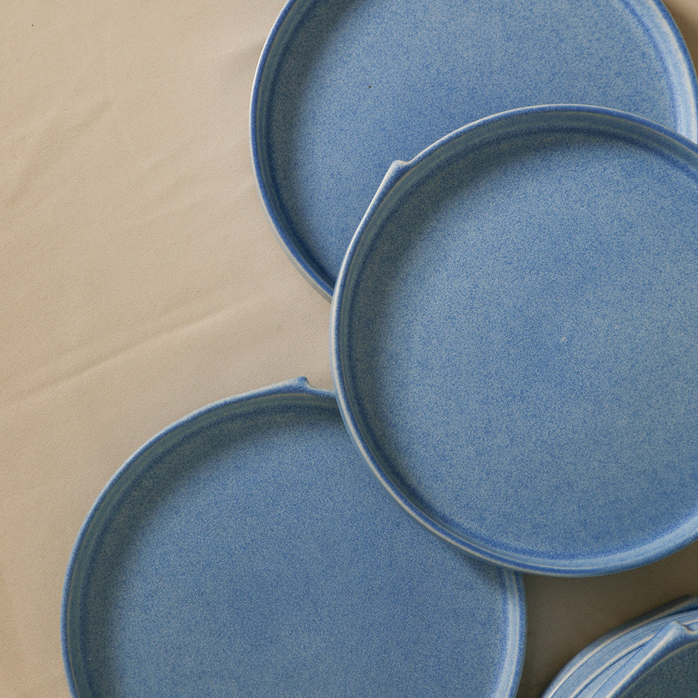 Stone Lain Bao Stoneware Dinner Plate Set of 4, Blue