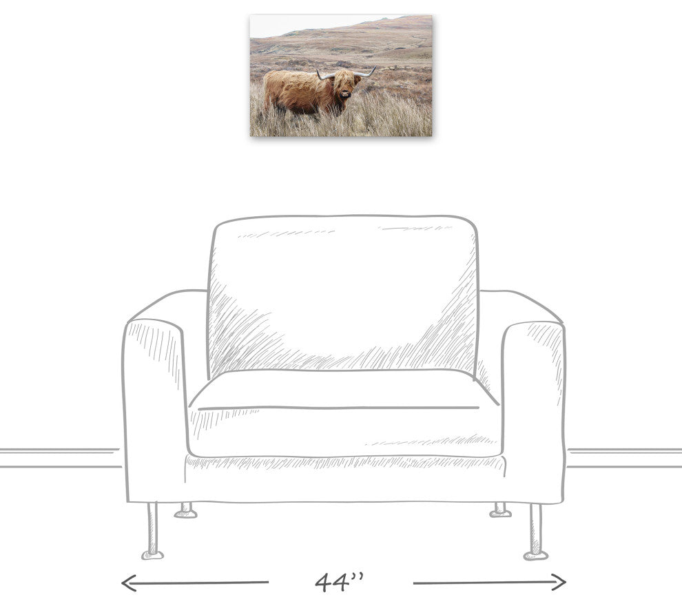 Highland Cow Landscape 18 x 12 Canvas Wall Art