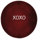 XOXO Valentines Chenille Rug, Maroon, 5' Round