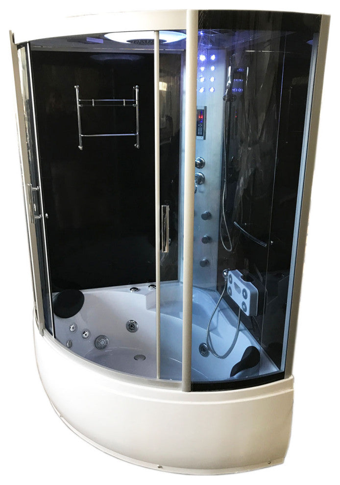 Whirlpool Corner Bathtub Shower 49" x 49" with Heater - Milan