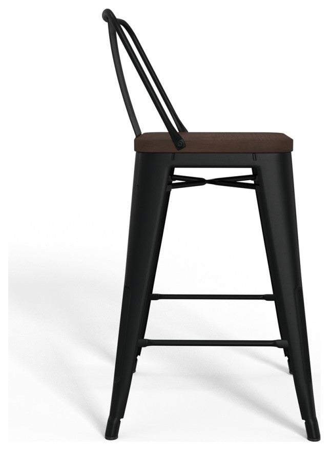 Rayne 24 inch Metal / Wood Counter Height Stool (Set of 4)