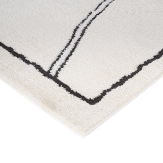 Monotone Moroccan White -1 Power-Loom Area Rug 5' x 7'6"
