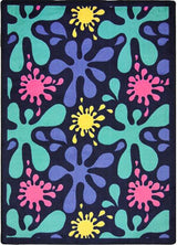 Kid Essentials Rug, Splat, Navy, 7'8"x10'9"