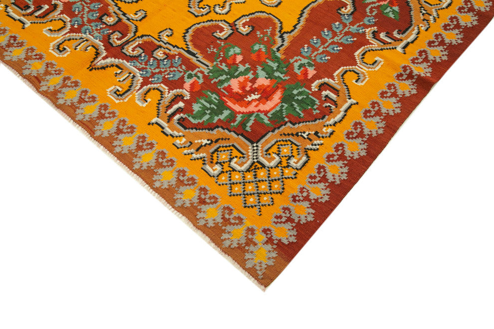 Rug N Carpet - Handmade Moldovan 6' 4'' x 9' 0'' Vintage Floral Kilim Rug