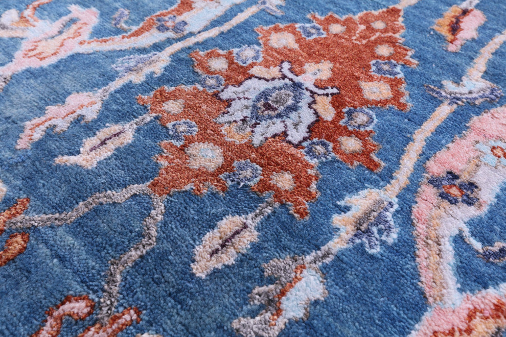 8' 2" X 10' 5" Persian Wool & Silk Hand Knotted Rug - Q14901